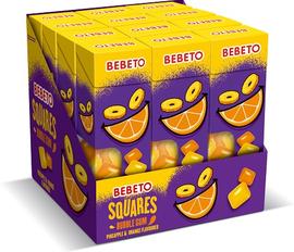  Жевательная резинка BEBETO SQUARES апельсин ананас 31,2гр.12бл.12шт.(Б)